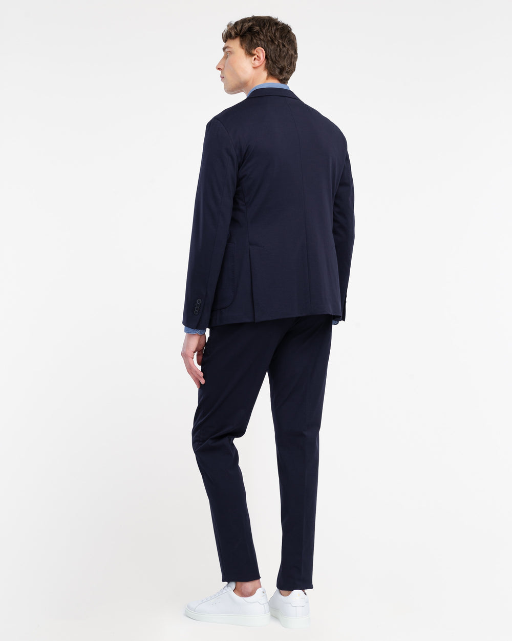 blue slim fit stretch milano stitch suit