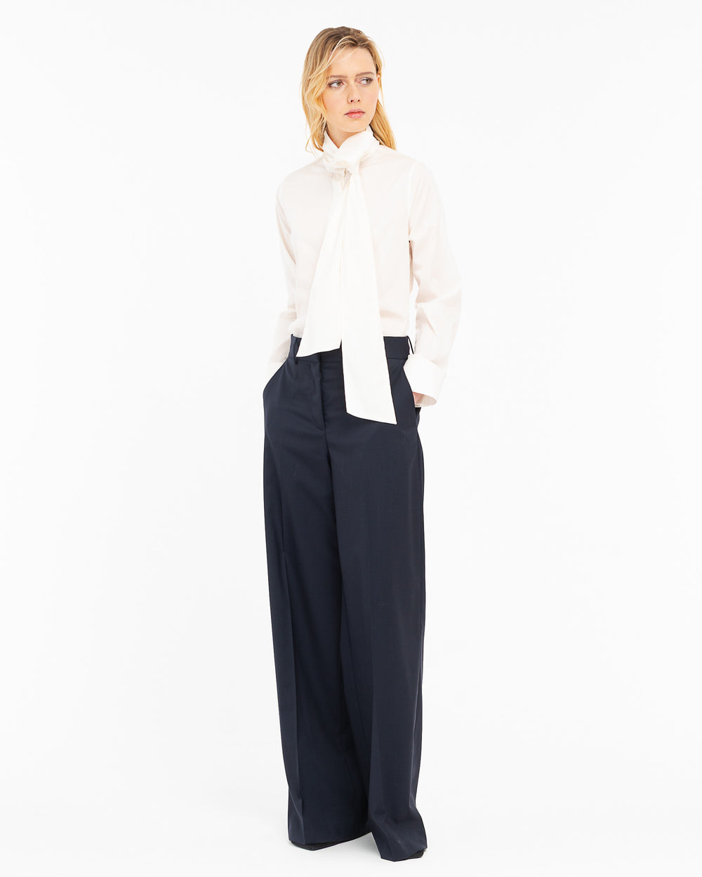 white oversized stretch poplin shirt