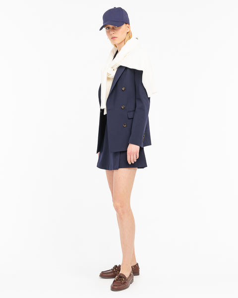 blue jersey stitch milan double breasted blazer
